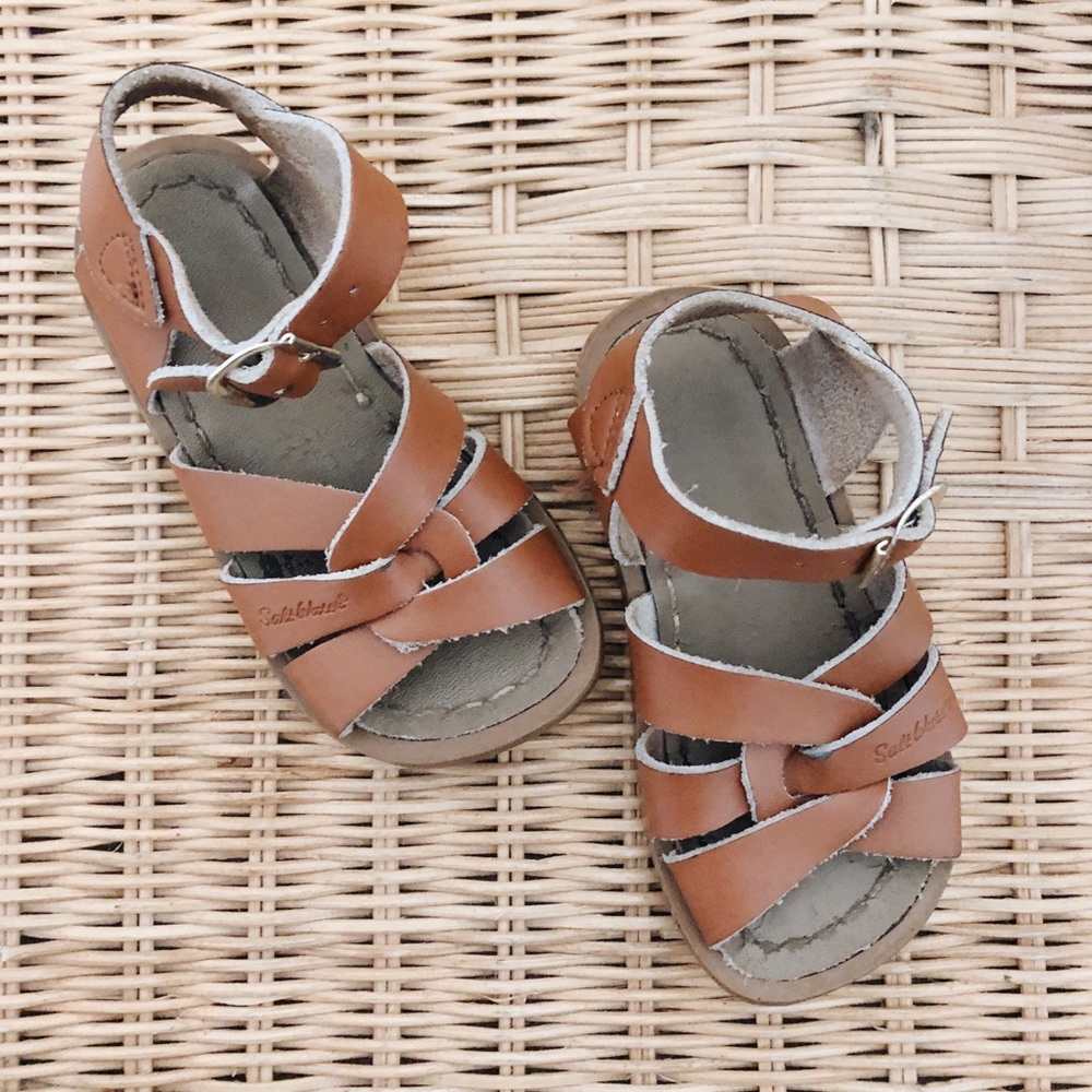 Saltwater Sandals Tan Size 6 TODDLER